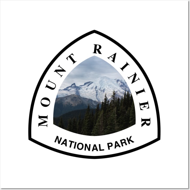 Mount Rainier National Park shield Wall Art by nylebuss